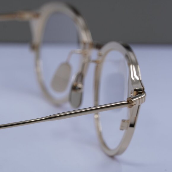 Thom Browne TB-110-C-GLD-48 Round Eyeglasses 48mm – Shiny Gold - Picture 9 of 10